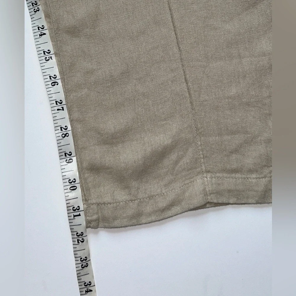 NWT Zara Woman's Linen Blend Wide‎ Straight Tailored Leg Pants Small